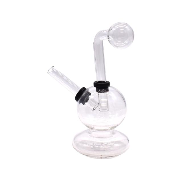 4" GLOBE DESIGN FLAT BOTTOM GLASS TUBE