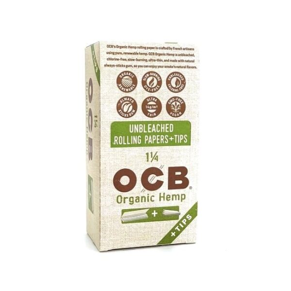 OCB ORGANIC HEMP PAPER + TIPS 1-1/4 (OCTP12OH) 24CTBOX
