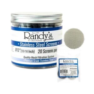 RANDYS STAINLESS STEEL SCREEN JAR 36CT SCREENS TOTAL/ JAR  (.812 (13/16 inch) SS SCREENS)
