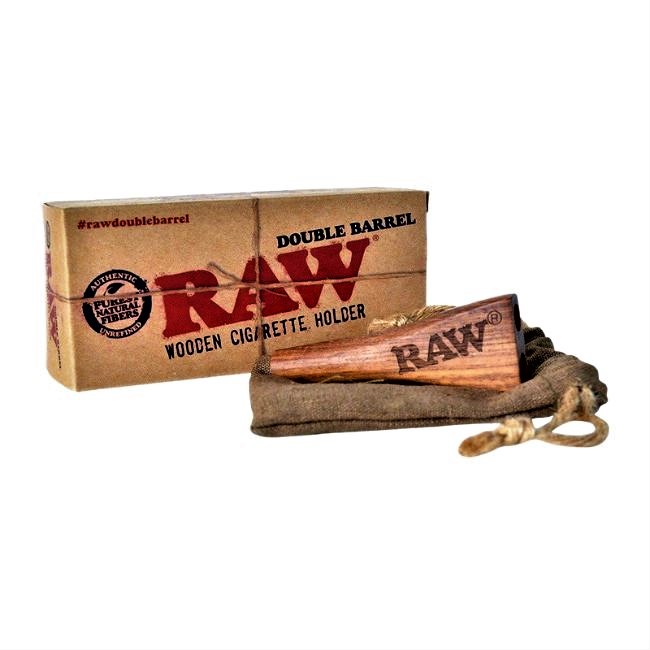 RAW DOUBLE BARREL WOODEN CIGARETTE HOLDER
