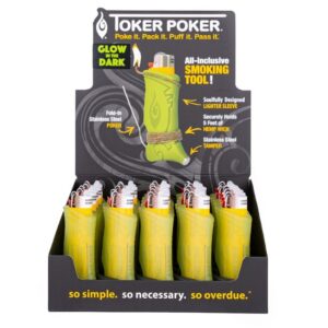 TOKER POKER POKE IT .PACK IT. PUFF.IT PAAS IT.GLOW IN THE DARK 25CT DISPLAY BOX
