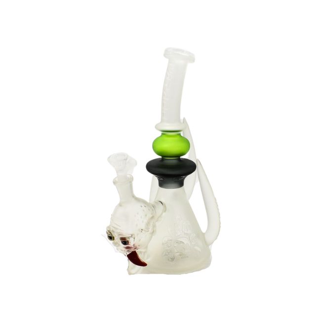 TATAOO GLASS 12" SKULL HORN DESIGN HEAVY DUTY WATER PIPE