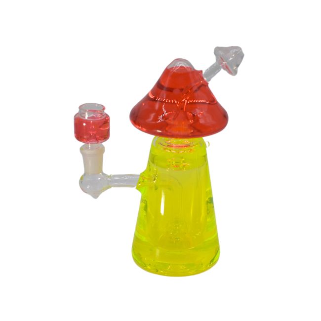 GLASS 8" MUHSROOM GLYCERIN DESIGN HEAVY DUTY WATER PIPE