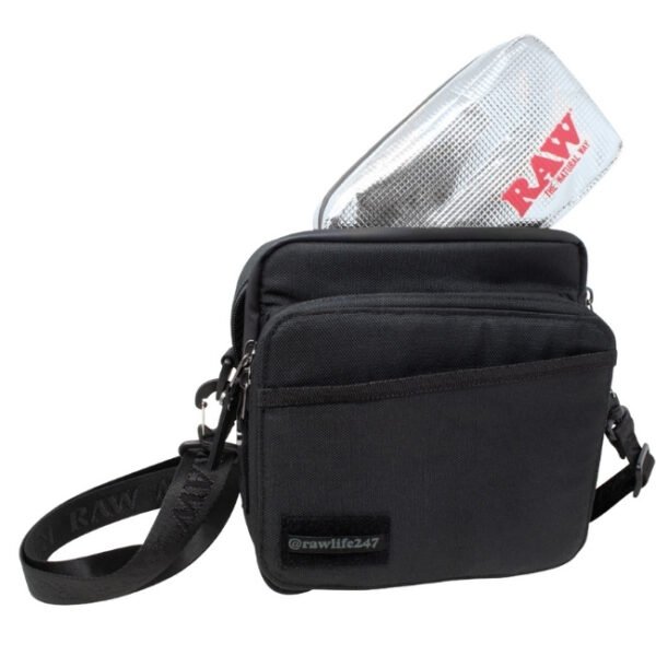RAW SMOKERS DAY BAG WITH CORK AND REMOVABLE FOIL POUCH 1PC - Image 2