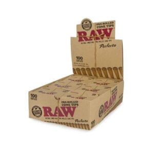 RAW PRE-ROLLED CONE TIPS PERFECTO 100 CONE TIPS PER PACK 6 PER PACK