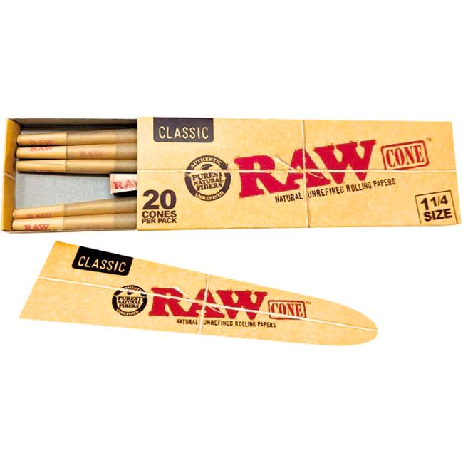 RAW CLASSIC 1-1/4 CONES SINGLE 20 CONES PER PACK - Image 2