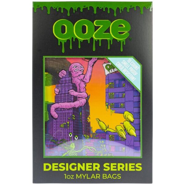 OOZE DESIGNER SERIES CHILD RESISTENT 1OZ SMELL PROOF MYLER BAGS 50CT