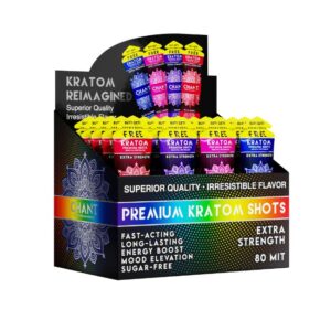 CHANT KRATOM PREMIUM SHOTS 80MG EXTRA STRENGHTT  FULL SPECTRUM MIT SUGAR FREE 24CT BOX
