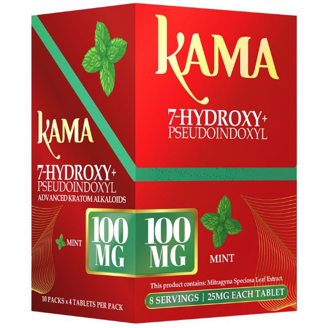 KAMA 7-HYDROXY + PSEUDO ADVANCED KRATOM ALKALOID 25MG PER TABLET 4CT/10PK - Image 3