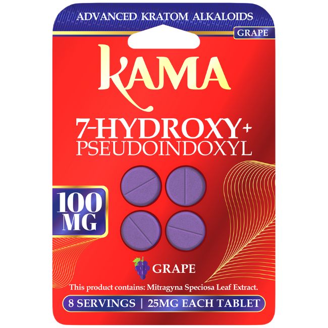KAMA 7-HYDROXY + PSEUDO ADVANCED KRATOM ALKALOID 25MG PER TABLET 4CT/10PK - Image 6