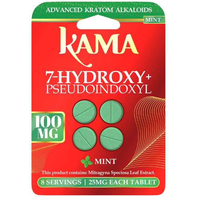 KAMA 7-HYDROXY + PSEUDO ADVANCED KRATOM ALKALOID 25MG PER TABLET 4CT/10PK - Image 7