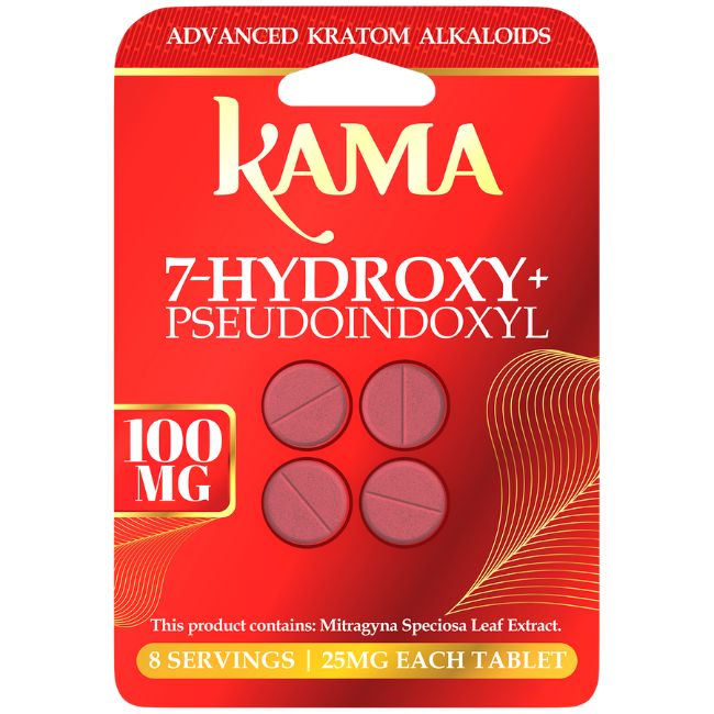 KAMA 7-HYDROXY + PSEUDO ADVANCED KRATOM ALKALOID 25MG PER TABLET 4CT/10PK - Image 8