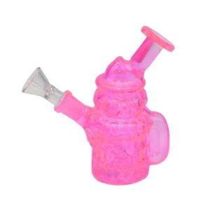 6" ANIMAL FACE DESIGN GLASS WATER PIPE