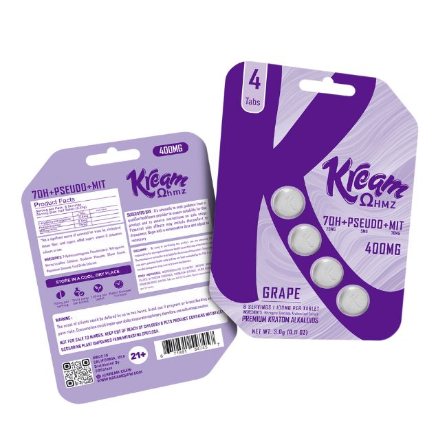 KREAM 7OH 7-HYDROXY + PSEUDO + MIT 100MG PER TABLET 4CT/10PK - Image 3