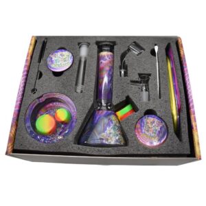 GIFT SET OF BANGER-DOWNSTEM-DAB TOOL-CLEANING BRUSH-ROLLING TRAY-CONTAINER FANCY SET