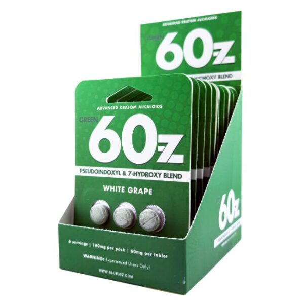 60Z PSEUDO & 7-HYDROXY BLEND GREEN 60MG PER TABLET 3CT/10PK