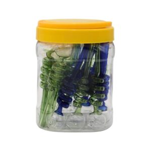 5.7'' COLOR FULL TWISTED GLASS TUBE 20PK