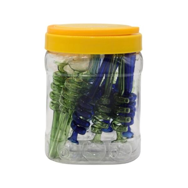 5.7'' COLOR FULL TWISTED GLASS TUBE 20PK