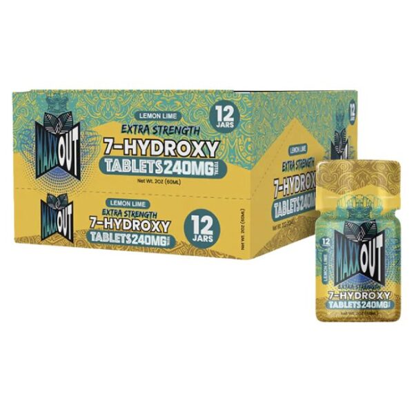 MAXX OUT 7-HYDROXY EXTRA STRENGHT LEMON LIME 20MG PER TABLET 12CT/ JAR