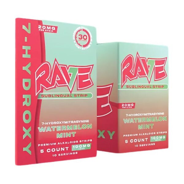 RAVE 7-HYDROXY PREMIUM ALKALOID 20MG SUBLINGUAL STRIP 5CT/10PK