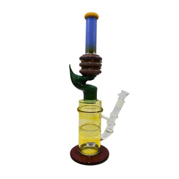 16" CHARACTER DESIGN FANCY HEAVY DUTY GLASS WATER PIPE