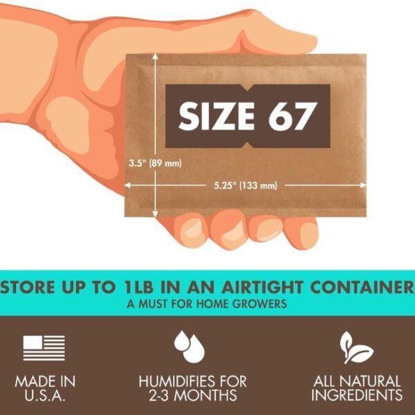 BOVEDA 62% HUMIDITY CONTROL 67 GRAMS SINGLE POUCH - Image 2