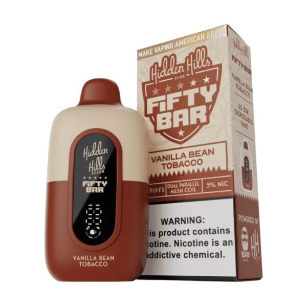 FIFTY BAR BY HIDDEN HILLS 5% DISPOSABLE (90ML) 20K PUFFS 5CT/ BOX