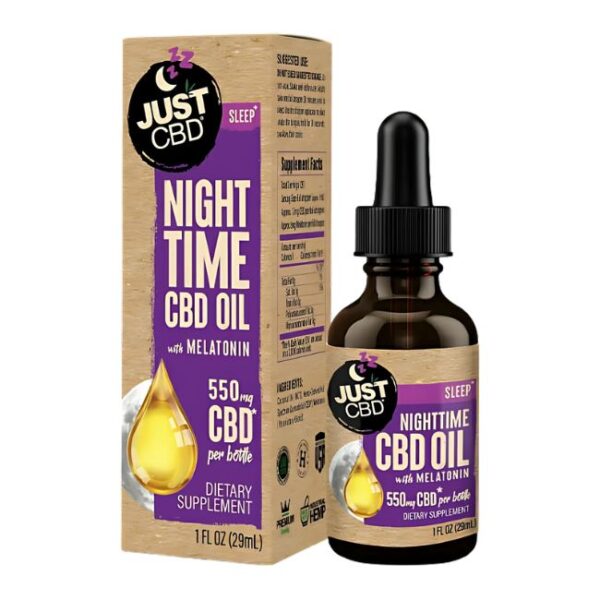 JUST CBD NIGHT TIME OIL 550MG 29ML (1FL OZ) BOTTLE