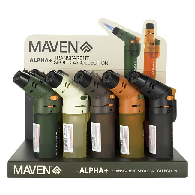 MAVEN ALPHA PLUS SEQUOIA COLLECTION WIND PROOF TORCH LIGHTER 15CT/ DISPLAY - Image 2