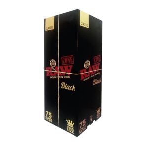 RAW BLACK CLASSIC PRE ROLLED CONE 75CT/ BOX