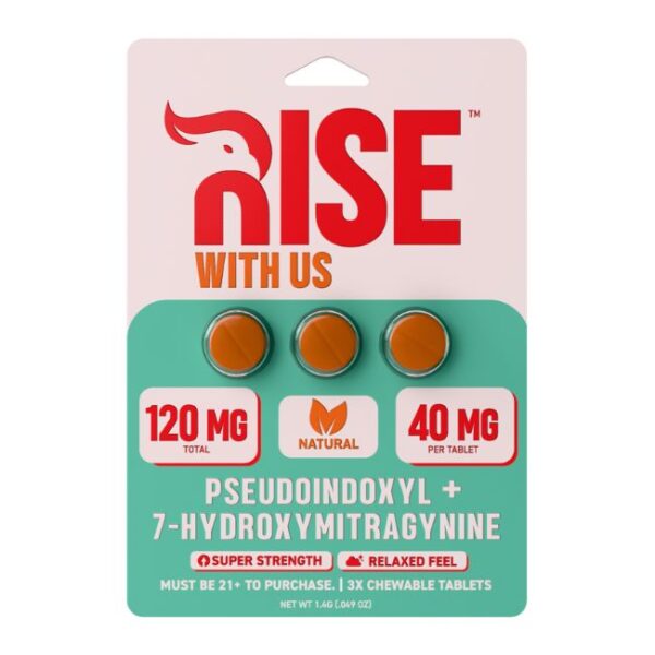 RISE WITH US PSEUDO + 7-HYDROXY 40MG PER TABLET 3CT/5PK