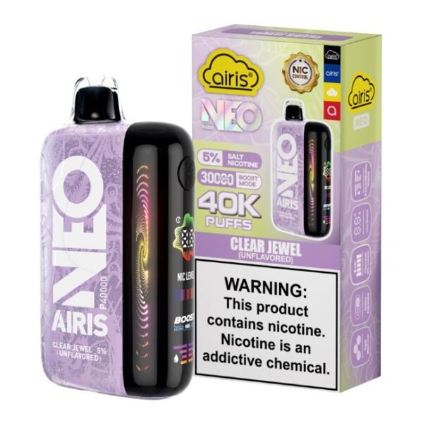 AIRIS NEO UNFLAVORED 5% DISPOSABLE (50ML) BOOST. MODE - 30K & NORM. MODE - 40K PUFFS 5CT/ BOX - Image 2