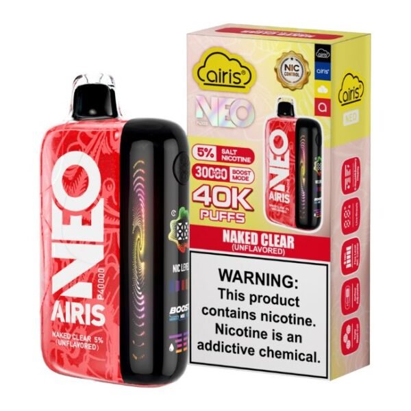 AIRIS NEO UNFLAVORED 5% DISPOSABLE (50ML) BOOST. MODE - 30K & NORM. MODE - 40K PUFFS 5CT/ BOX - Image 4