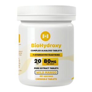 BIOHYDROXY COMPLEX  ALKALOID 7-HYDROXY 80MG PER TABLET 20CT/ JAR