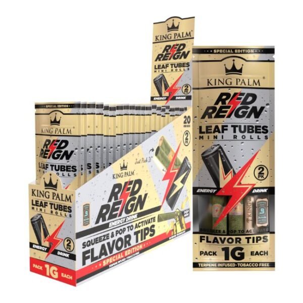 KING PALM 2PK TERPENE INFUSED LEAF TUBES MINI ROLLS  20PK / BOX NEW PACKING - Image 2