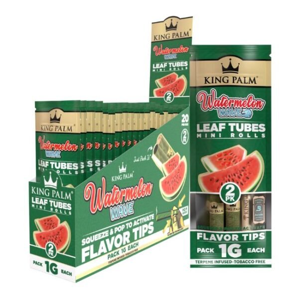 KING PALM 2PK TERPENE INFUSED LEAF TUBES MINI ROLLS  20PK / BOX NEW PACKING - Image 4