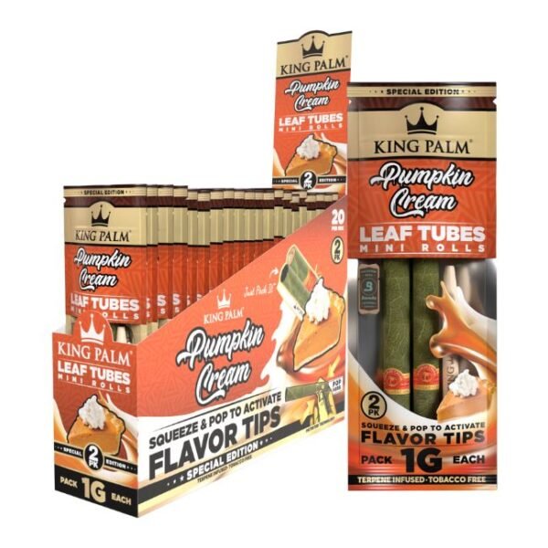 KING PALM 2PK TERPENE INFUSED LEAF TUBES MINI ROLLS  20PK / BOX NEW PACKING - Image 5