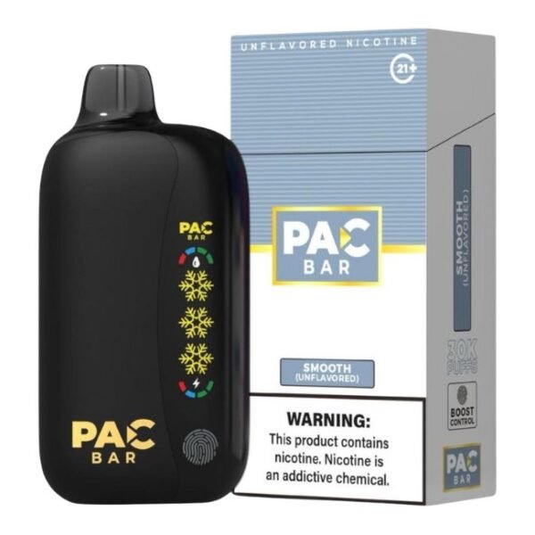 PAC BAR UNFLAVORED NICOTINE 4% DISPOSABLE (100ML) 30K PUFFS 5CT/ BOX - Image 3