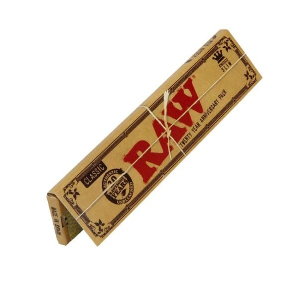 RAW CLASSIC KING SIZE SLIM 20TH ANNIVERSARY SPECIAL ROLLING PAPER 50CT/ BOX - Image 2