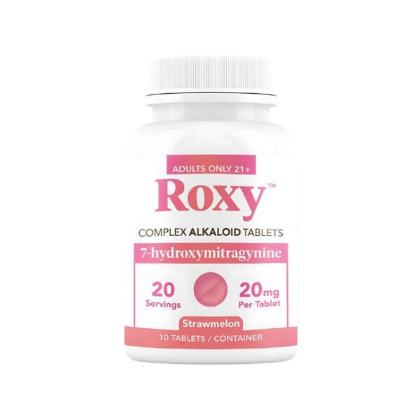 ROXY+ 7-HYDROXY MITRAGYNINE LEAF EXTRACT ALKELOID 20MG PER TABLET 10CT BOTTLE