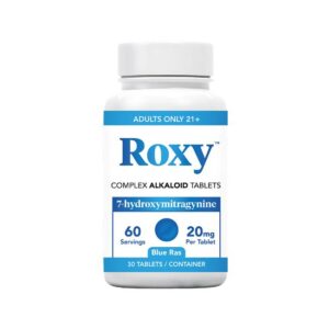 ROXY+ 7-HYDROXY MITRAGYNINE LEAF EXTRACT ALKELOID 20MG TABLET 30CT BOTTLE