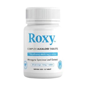 ROXY 7-HYDROXY MITRAGYNINE LEAF EXTRACT ALKELOID 16MG TABLET MINT 10CT BOTTLE
