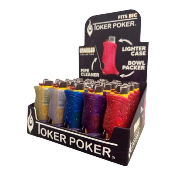 TOKER POKER POKE IT .PACK IT. PUFF.IT PAAS IT. BIC SPARKLE MIXED COLORS 25CT DISPLAY BOX - Image 2