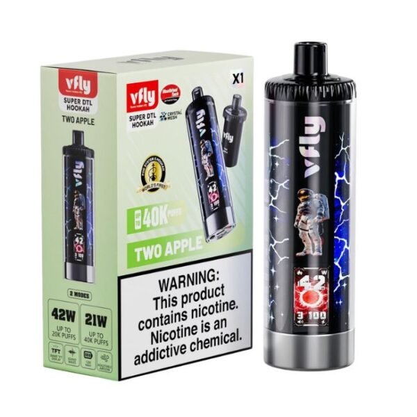 VFLY SUPER DTL HOOKAH KIT 6% DISPOSABLE (90ML) 40K PUFFS 5CT/ BOX - Image 4