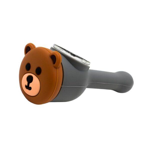 4''SILICONE BEAR DESIGN HAND PIPE