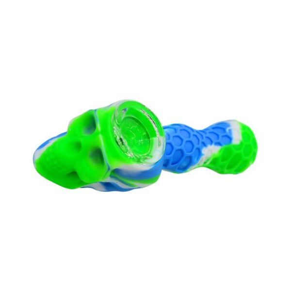 4.5" SILICONE SKULL DESIGN HAND PIPE