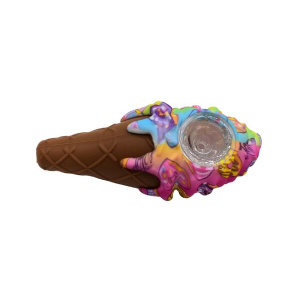5" SILICONE ICE CREAM CONE DESIGN HAND PIPE